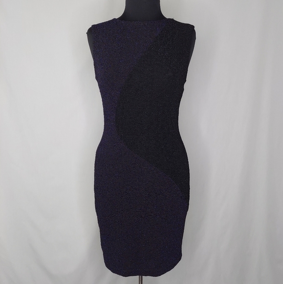 Reiss Dresses & Skirts - Reiss Dress Sleeveless Stretch Texture Sparkle Colorblock Wave Knit Sheath 8